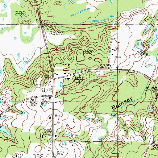 Topographic Map of Buena Vista Church, TX