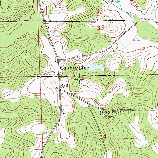 Topographic Map of County Line School (historical), AL
