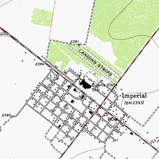 Topographic Map of Buena Vista School, TX