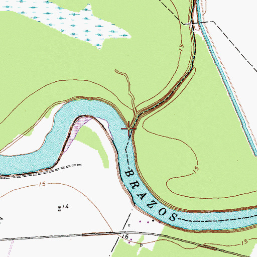 Topographic Map of Buffalo Camp Bayou, TX