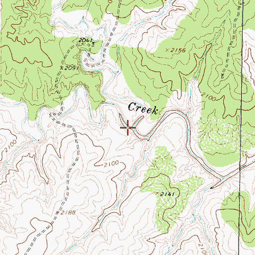 Topographic Map of Buffalo Creek, TX