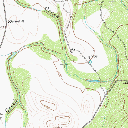 Topographic Map of Buffalo Creek, TX