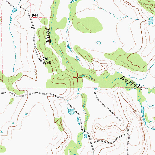 Topographic Map of Buffalo Creek, TX