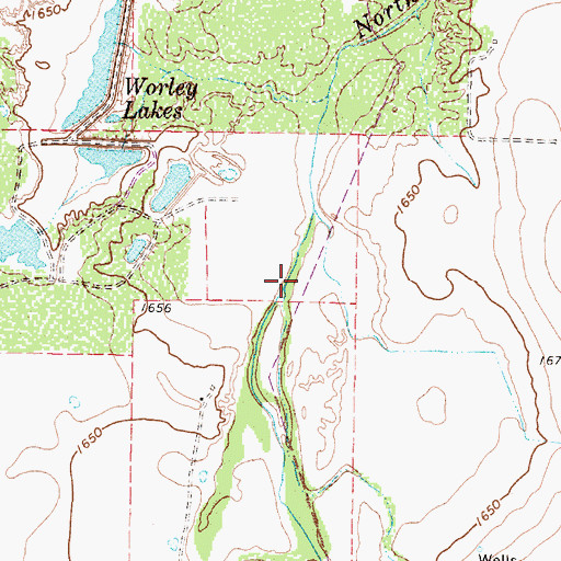 Topographic Map of Buffalo Creek, TX