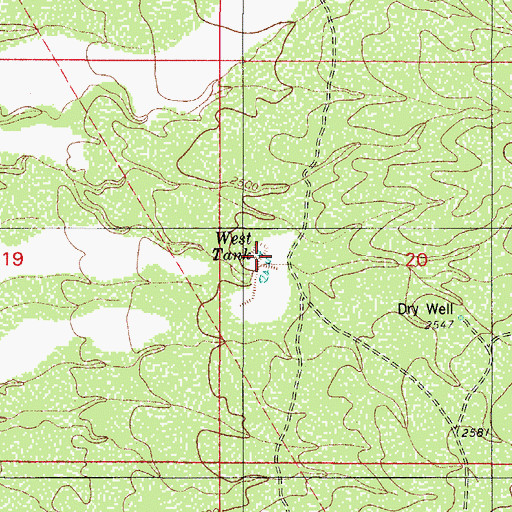 Topographic Map of West Tank, AZ
