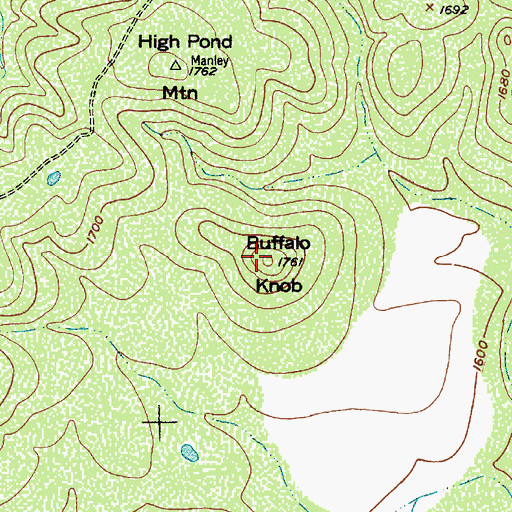 Topographic Map of Buffalo Knob, TX