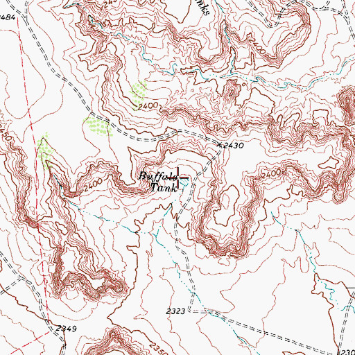 Topographic Map of Buffalo Tank, TX