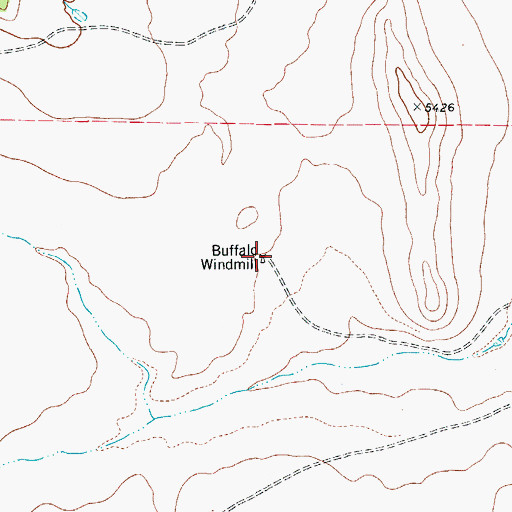 Topographic Map of Buffalo Windmill, TX
