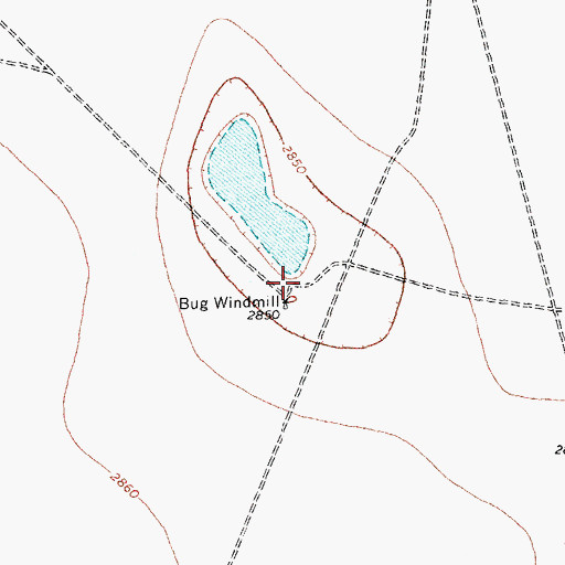 Topographic Map of Bug Windmill, TX
