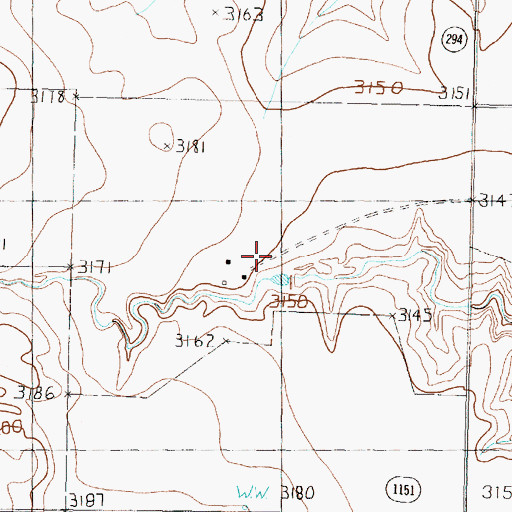 Topographic Map of Bugbee Ranch, TX