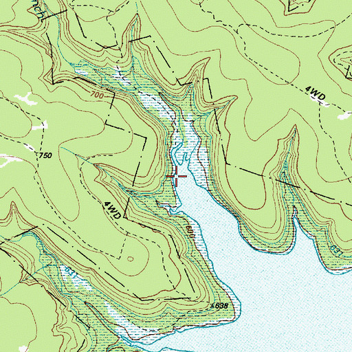 Topographic Map of Bull Branch, TX