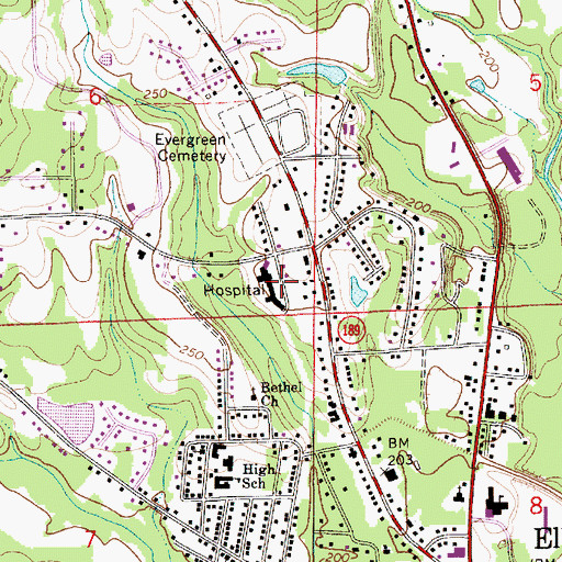 Topographic Map of Elba General Hospital, AL