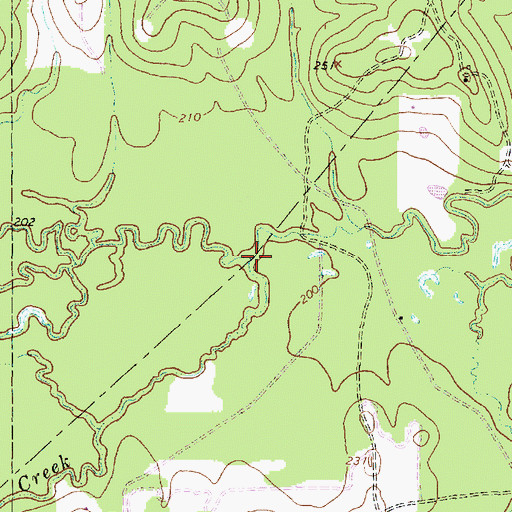 Topographic Map of Bull Creek, TX