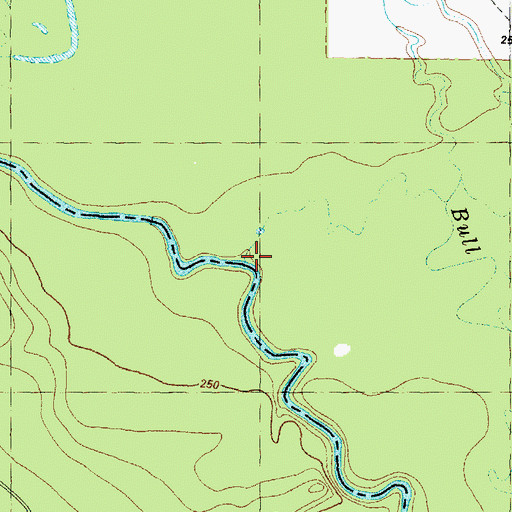Topographic Map of Bull Creek, TX