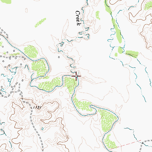 Topographic Map of Bull Creek, TX