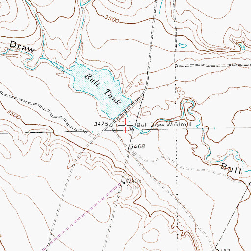 Topographic Map of Bull Draw Windmill, TX