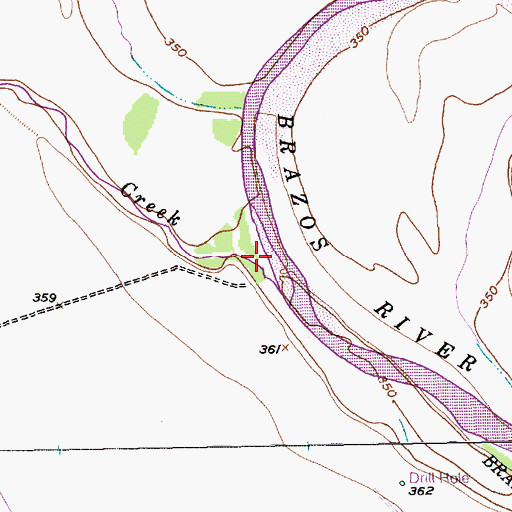 Topographic Map of Bull Hide Creek, TX