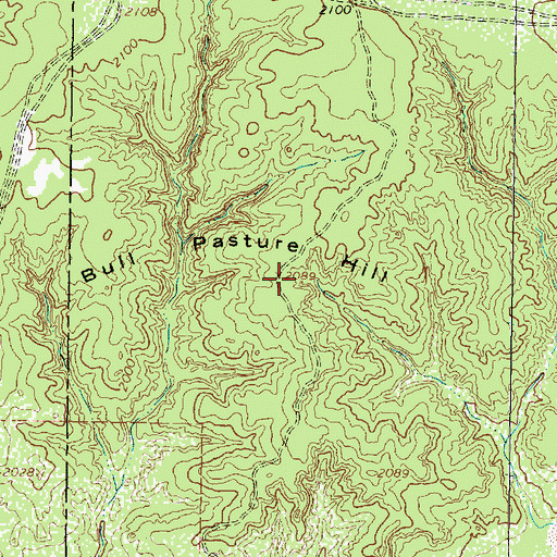 Topographic Map of Bull Pasture Hill, TX