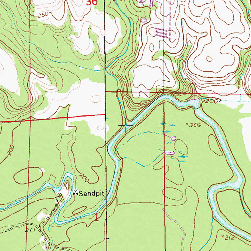Topographic Map of Ellis Mill Creek, AL