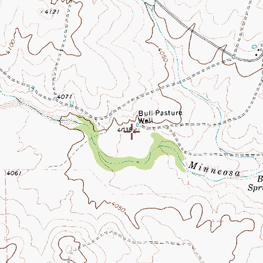 Topographic Map of Bull Pasture Well, TX