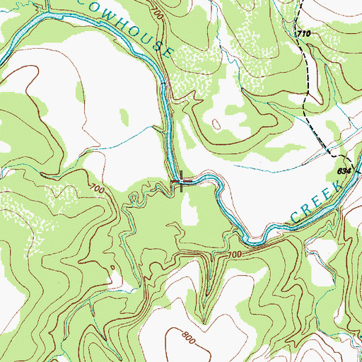 Topographic Map of Bull Run, TX