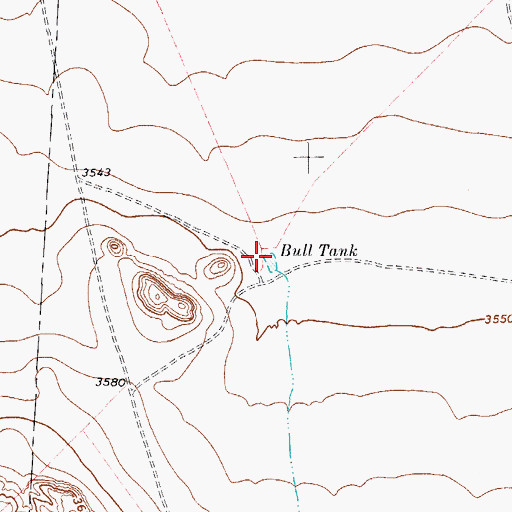 Topographic Map of Bull Tank, TX