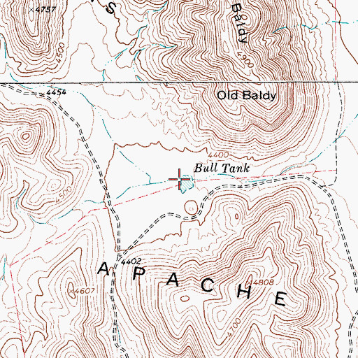 Topographic Map of Bull Tank, TX