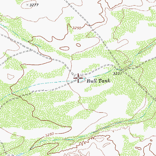 Topographic Map of Bull Tank, TX