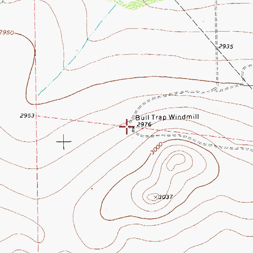 Topographic Map of Bull Trap Windmill, TX