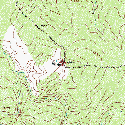 Topographic Map of Bull Trap Windmill, TX