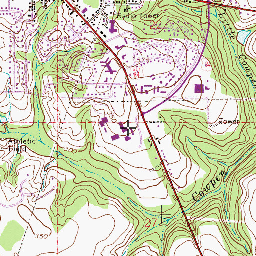 Topographic Map of Enterprise State Junior College, AL