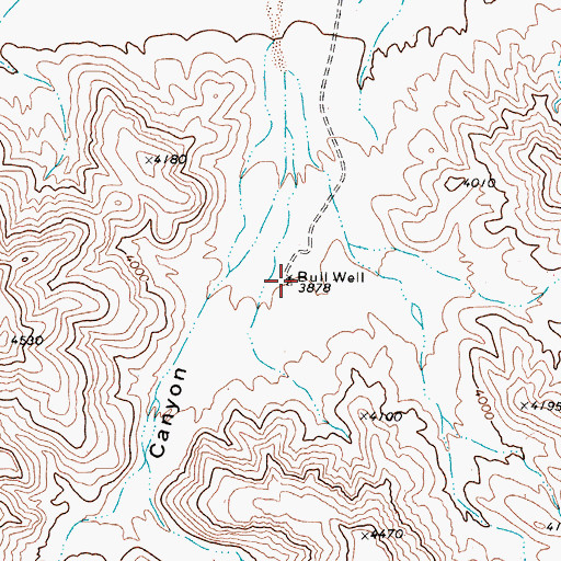 Topographic Map of Bull Well, TX