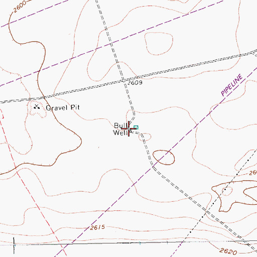 Topographic Map of Bull Well, TX