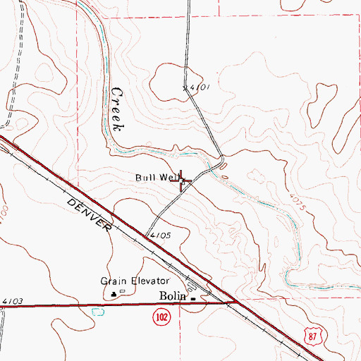 Topographic Map of Bull Well, TX