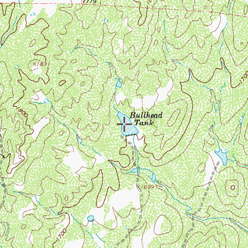 Topographic Map of Bullhead Tank, TX