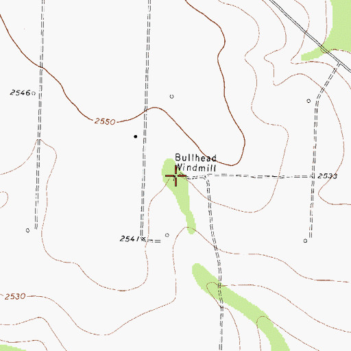 Topographic Map of Bullhead Windmill, TX