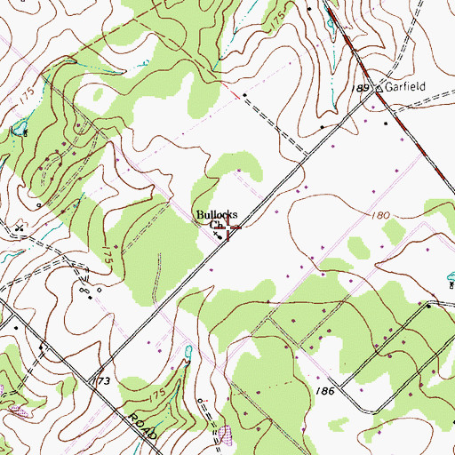 Topographic Map of Bullocks Church, TX