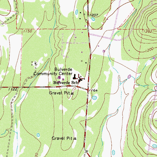 Topographic Map of Bulverde School, TX