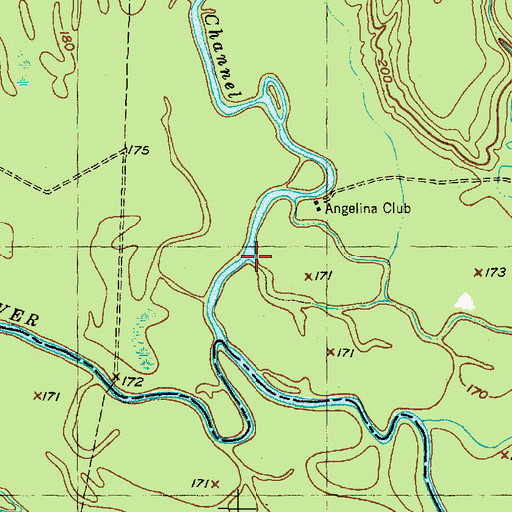 Topographic Map of Buncombe Creek, TX