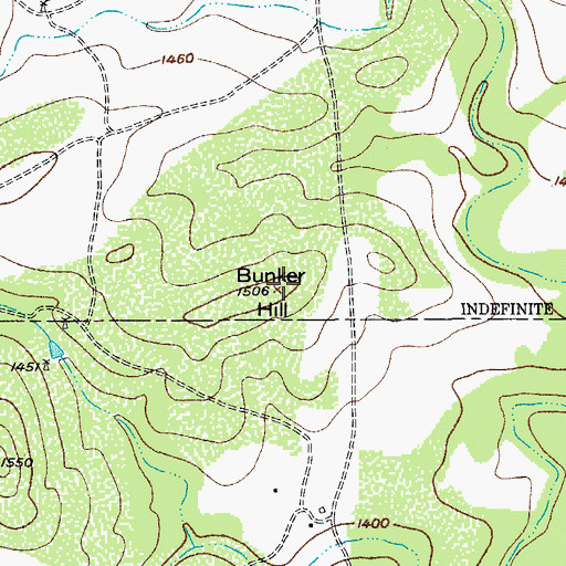 Topographic Map of Bunker Hill, TX