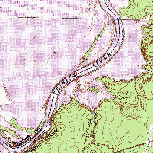 Topographic Map of Burge Branch, TX