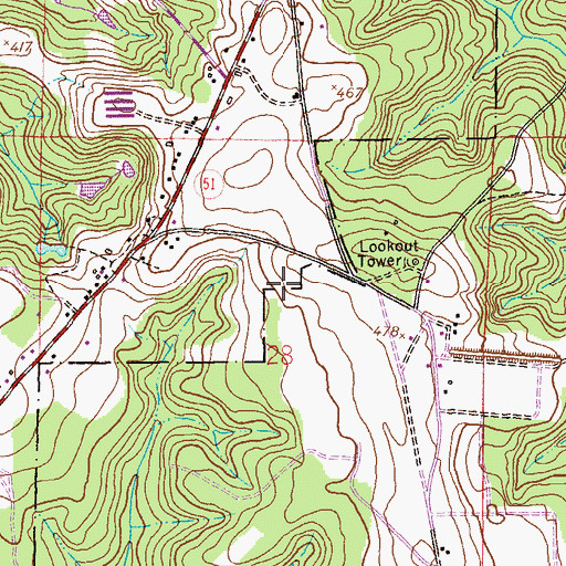 Topographic Map of Farmers Academy (historical), AL