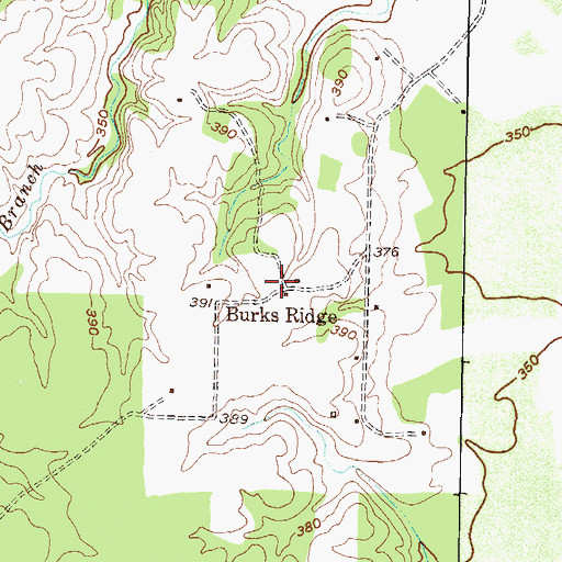 Topographic Map of Burks Ridge, TX