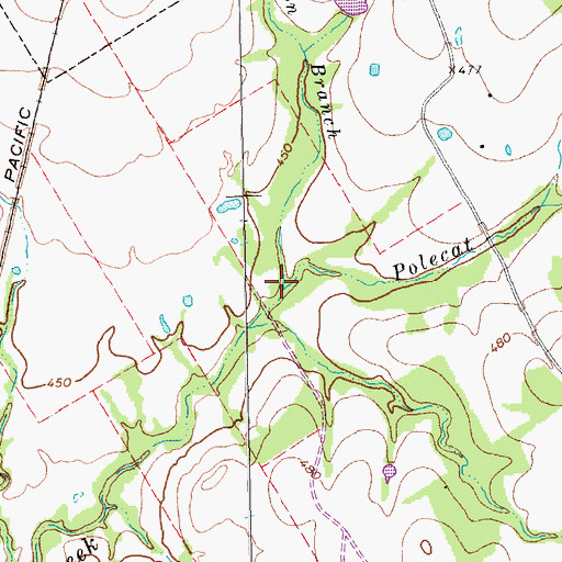 Topographic Map of Burleson Branch, TX