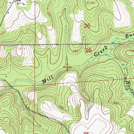Topographic Map of Fox Branch, AL