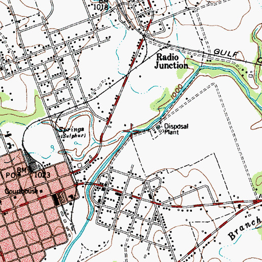 Topographic Map of Burleson Creek, TX