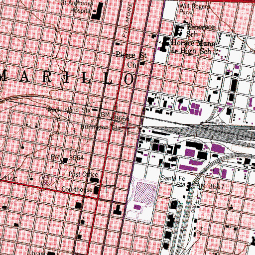 Topographic Map of Burlington Station, TX