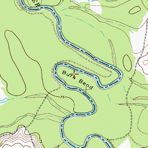 Topographic Map of Burn Bend, TX
