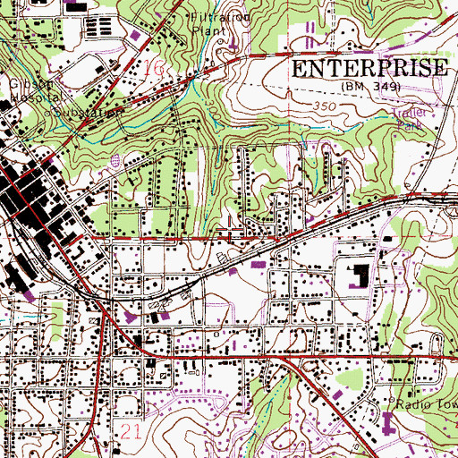 Topographic Map of Friendship Baptist Church (historical), AL