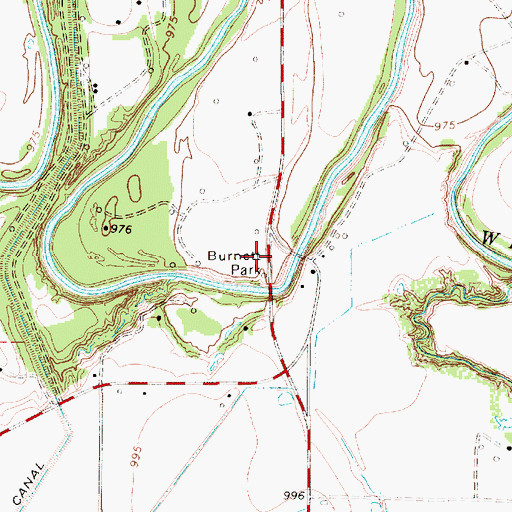 Topographic Map of Burnett Park, TX